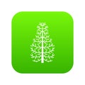 Fir tree icon green vector