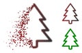 Moving Pixelated Halftone Fir-Tree Icon