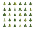 Fir tree icon vector illustration. Christmas trees set. Pine flat modern design Royalty Free Stock Photo