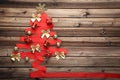 Fir-tree made from ribbon Royalty Free Stock Photo