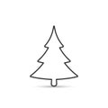 Fir tree outline icon. Spruce vector silhouette for decaration Royalty Free Stock Photo