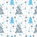 Fir-tree seamless pattern Royalty Free Stock Photo