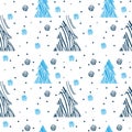 Fir-tree seamless pattern Royalty Free Stock Photo