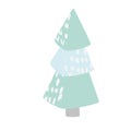 Fir tree winter illustration. Modern decoration elemet for Christmas and New year party