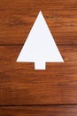 Fir tree on wood, copy space Royalty Free Stock Photo
