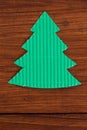 Fir tree on wood, copy space Royalty Free Stock Photo