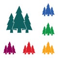 Fir Trees forest icon Royalty Free Stock Photo