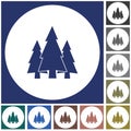 Fir Trees forest icon Royalty Free Stock Photo