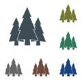 Fir Trees forest icon Royalty Free Stock Photo