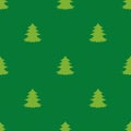 Fir-trees on green background. Forest blizzard. seamless winter pattern with spruce Royalty Free Stock Photo