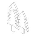 Fir trees icon, isometric 3d style Royalty Free Stock Photo