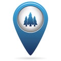 Fir Trees icon on the map pointer Royalty Free Stock Photo