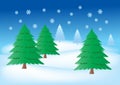 Fir trees in the snow