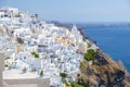 Fira capital of Santorini island and the view of volcanic caldera, Santorini, Greece Royalty Free Stock Photo