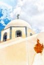 Fira catholic cathedral digital watercolour painting Royalty Free Stock Photo