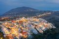 Fira, main town of Santorini at night, Greece Royalty Free Stock Photo