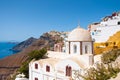 Fira Orthodox church on the edge of caldera. Thera (Santorini), Greece.