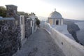 Fira panoramic view. Thira panoramic sea view. Greece Santorini island in Cyclades. - Immagine Royalty Free Stock Photo