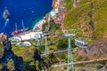 Cable car from old port in Santorini, Greece Royalty Free Stock Photo