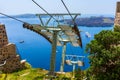 Cable car from old port in Santorini, Greece Royalty Free Stock Photo