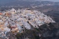 Fira town aerial view, before sunrise, Santorini. Royalty Free Stock Photo