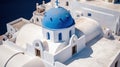 Fira town on Santorini island, Greece. Incredibly romantic sunrise on Santorini. Oia village in the morning light Royalty Free Stock Photo