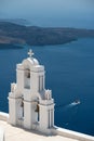 Fira town detail in Santorini island from Greece