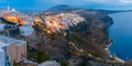 Fira during twilight blue hour, Santorini, Greece Royalty Free Stock Photo