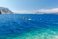 Fira. View of the old harbor. Royalty Free Stock Photo