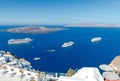 Fira. View of the old harbor. Royalty Free Stock Photo