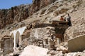 Villagers waiting river boat in Firat River Coastline Royalty Free Stock Photo