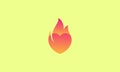 Fire abstract with love logo design vector icon symbol illustration Royalty Free Stock Photo