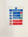 Fire action office workplace safety rules information Royalty Free Stock Photo