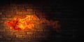 Fire against stone brick wall Royalty Free Stock Photo