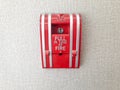 Fire alarm, Active fire protection, Fire Call Point Button, Fire alarm. Royalty Free Stock Photo