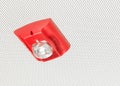 Fire alarm bell on ceiling in the office workplace Royalty Free Stock Photo