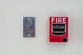 Fire alarm box with Fire Fighter telephone connector port Royalty Free Stock Photo