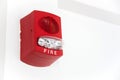 A fire alarm with built in strobe light Royalty Free Stock Photo