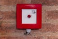 Fire alarm button in a red box Royalty Free Stock Photo