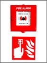 Fire Alarm Button And Sign Royalty Free Stock Photo