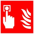 Fire Alarm Call Point Symbol Sign Isolate On White Background,Vector Illustration EPS.10