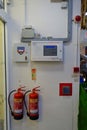 Fire alarm control box and safety point.