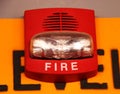 Fire alarm detector, strobe light Royalty Free Stock Photo