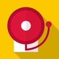 Fire alarm icon, flat style Royalty Free Stock Photo