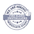 We are hiring Fire Alarm Installers - gray label for print