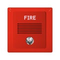 Fire alarm with light and audible alarm.