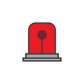 Fire alarm light filled outline icon