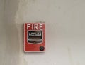 Fire alarm manual pull station Royalty Free Stock Photo