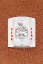 A fire alarm with stroboscopic light. Royalty Free Stock Photo