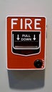 Fire alarm for pull down in office building, Bangkok Thailand